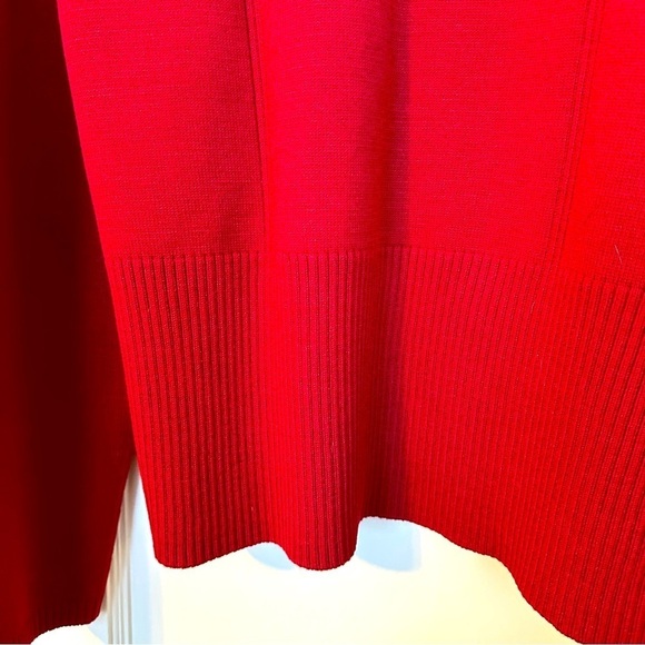 Judith Hart Cardigan Open Front Ribbed Holiday Red Sweater Silk Blend Size S - Picture 8 of 11